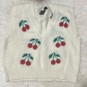 Cherry Print sweater vest
